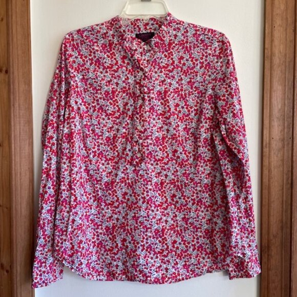 J. CREW Liberty Art Fabrics Wiltshire Berry Long Sleeve Perfect Stand Up Shirt - Picture 5 of 16